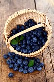 Blueberries in wooden basket