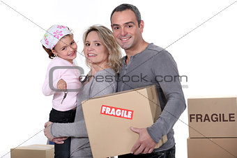 Young family moving house
