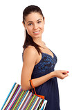 Beautiful woman holding shopping bags
