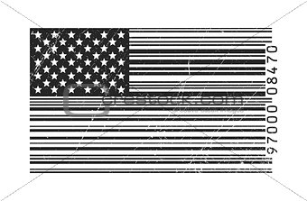 American flag in barcode