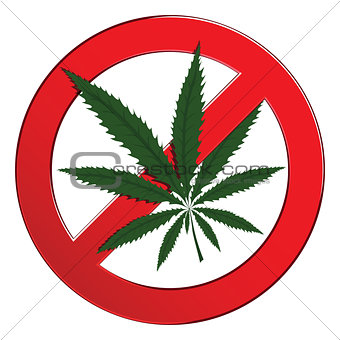 Sign forbidden cannabis