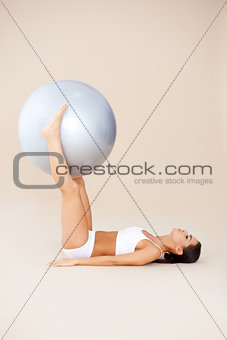 Hard exercises with rubber ball
