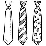 Neck tie clothing sketch