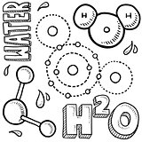 Water molecule sketch