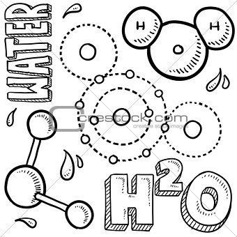 Water molecule sketch
