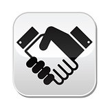 Handshake vector button - agreement, business concept