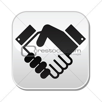 Handshake vector button - agreement, business concept