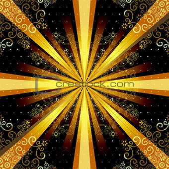 Vintage seamless pattern with rays