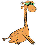 Giraffe Cartoon Vector Illustration