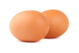 two brown chicken eggs 
