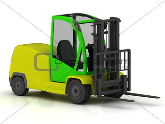 Forklift for airport isolated