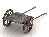 Old wagon cart with wooden wheels