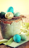 Speckled eggs with vintage feeling 
