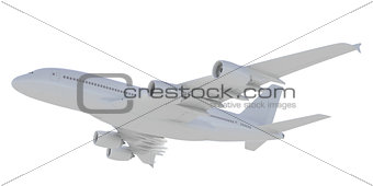 White passenger plane. A side view