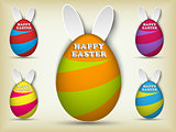 Happy Easter Rabbit Bunny Easter Egg Set