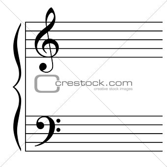 Vector Illustration of a musical stave