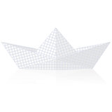 Paper ship origami isolated on white background. 