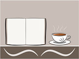 Coffee and book illustration