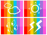 Weather icon in colorful background illustration