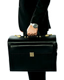 Closeup shot of man holding briefcase