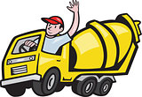 Construction Worker Driver Cement Mixer Truck 