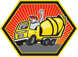 Construction Worker Driver Cement Mixer Truck 