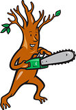 Tree Man Arborist With Chainsaw