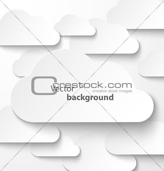 Paper clouds banner with drop shadows