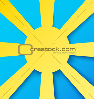 Abstract paper sun on blue sky
