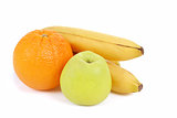 fresh diet fruit, apple, orange and banana
