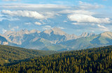 Summer mountain evening country view 