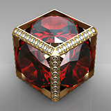 jewel cube with gem