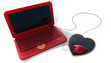 heart's style red laptop 