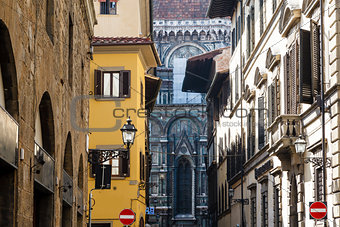 Histroical Houses Facades in Florence, Italy