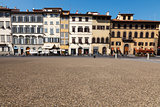 Colorful Houses Facades on Piazza dei Pitti in Florence, Italy