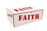 White Box with Faith on Sides Isolated
