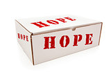 White Box with Hope on Sides Isolated