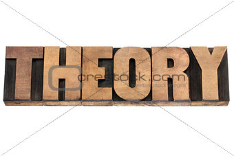 theory word in wood type