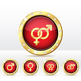 Buttons with combinations of male and  female symbols.