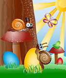 Easter picture with snails.