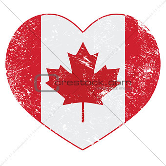 Canada heart retro flag