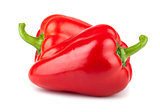 Pair of ripe red sweet peppers