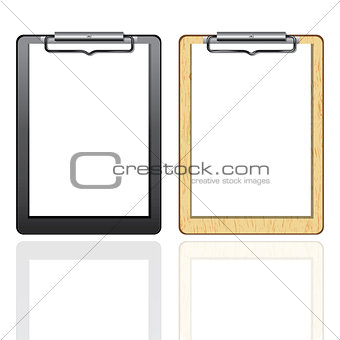 Vector clipboard with blank paper