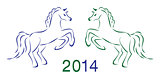 Two vector horses 2014