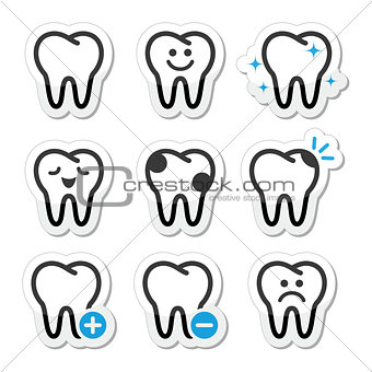 Tooth , teeth vector icons set