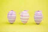 Purple easter eggs standing
