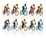 Set of cyclists