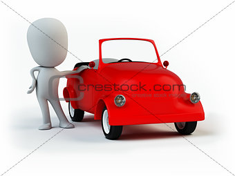 person and car