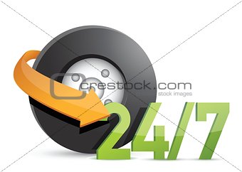 wheel mechanical service 24/7 Concept