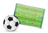Soccer field tactic table, soccer balls